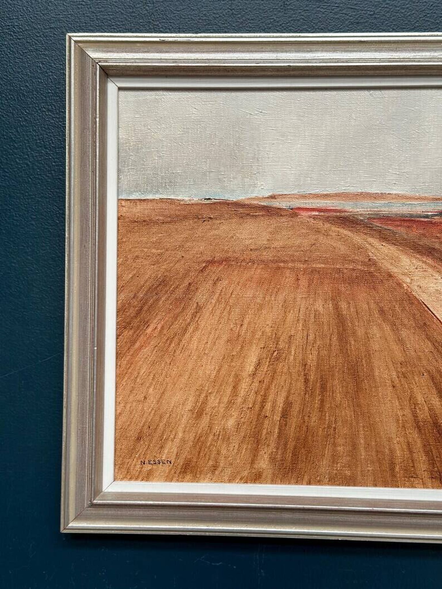 Original Swedish Oil on Canvas - "Rustic Landscape" by Nils Essen - Signed - Vintage and Framed - 42 × 50 cm (16.5" × 19.7")