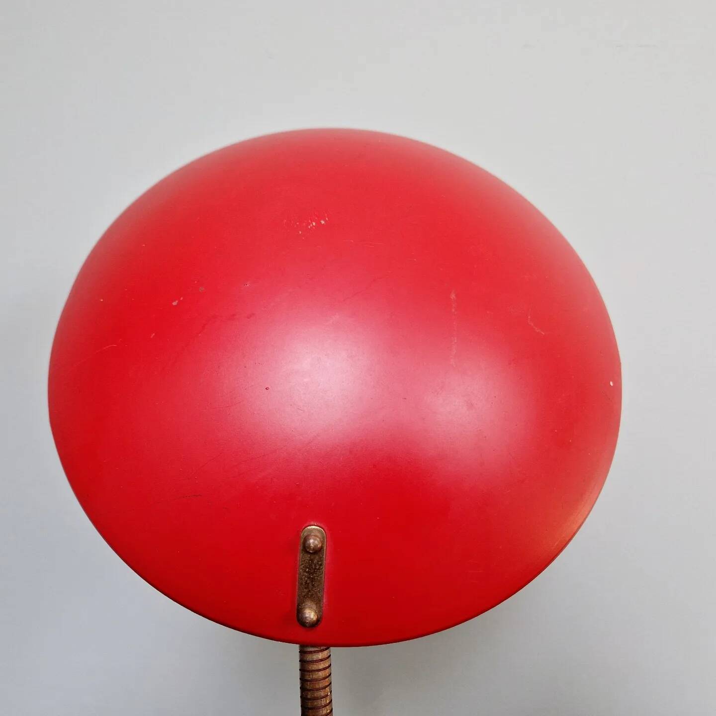 Articulated lamp in red lacquered metal, 1960s