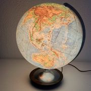 Vintage 1950 globe terrestrial glass Colomb political world map - 34