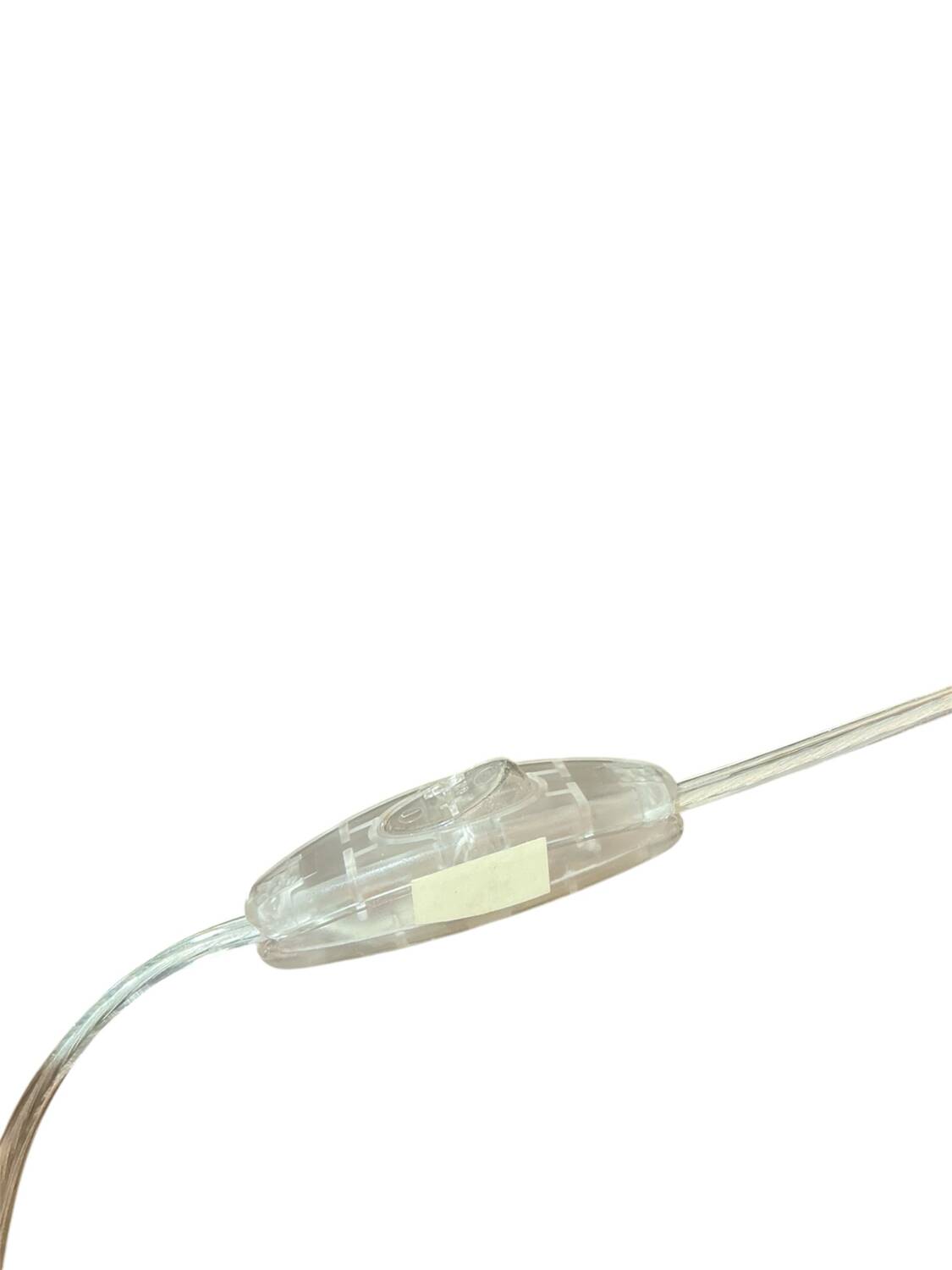 Glass and opaline table lamp with stainless steel base