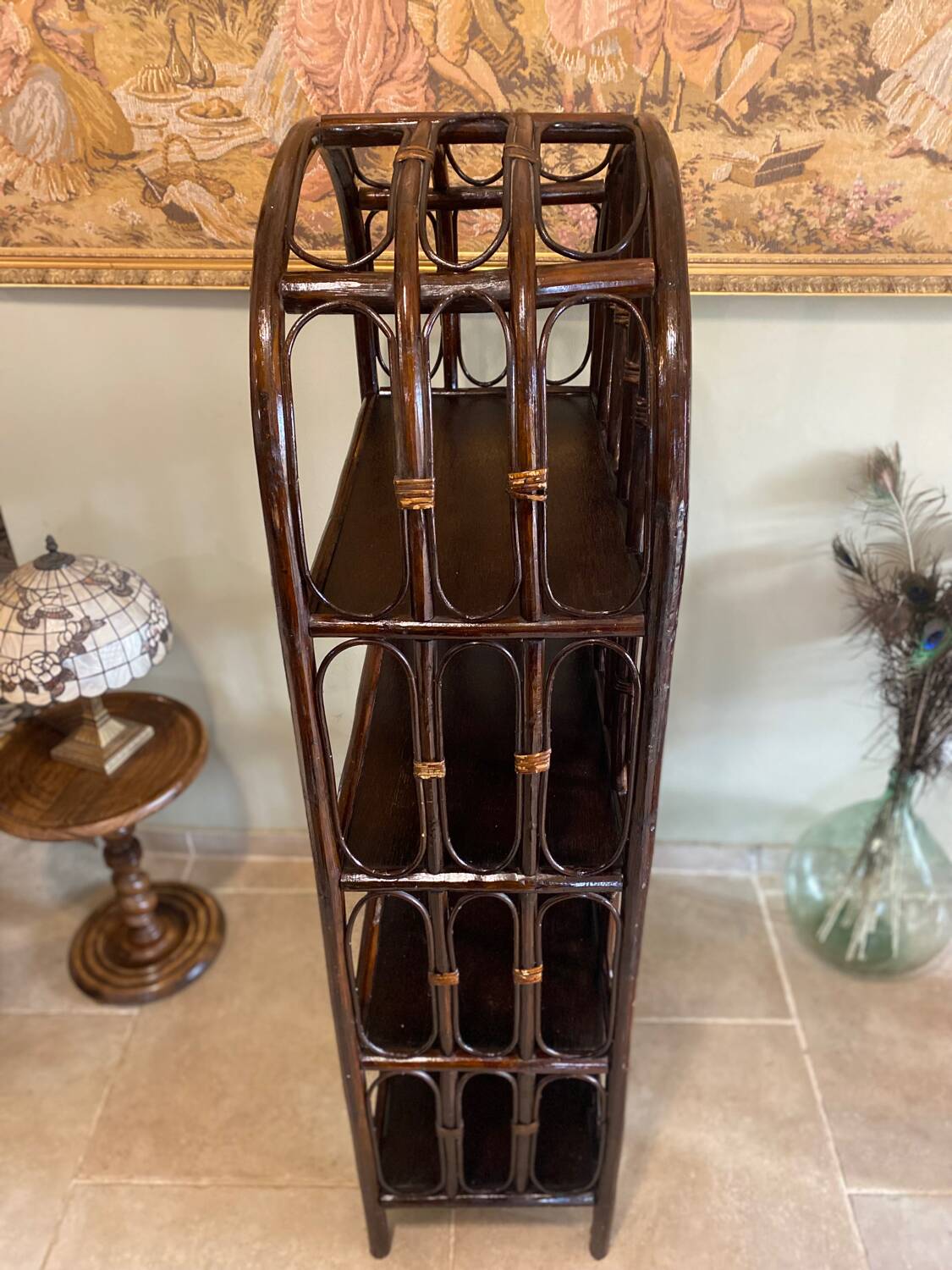 Vintage rattan shelf