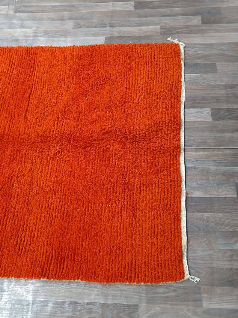 Handwoven Berber rug, traditionally woven, size 150 x 250 cm, orange