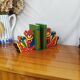 Vintage wooden bookends for kids, bear & books polychrome