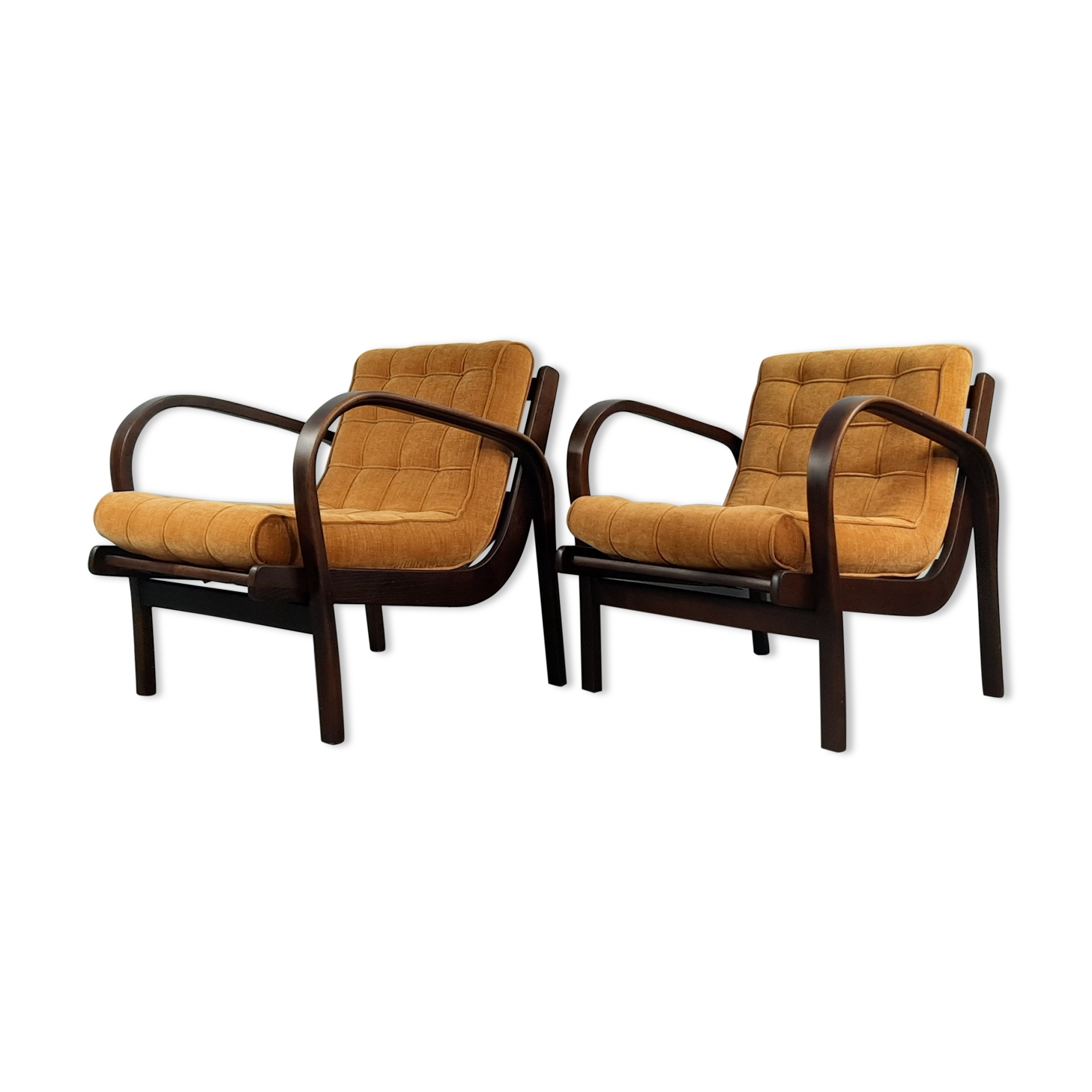 Pair of Armchairs INKA design Kropaček & Kozelka, Czech Mid-Century 1944