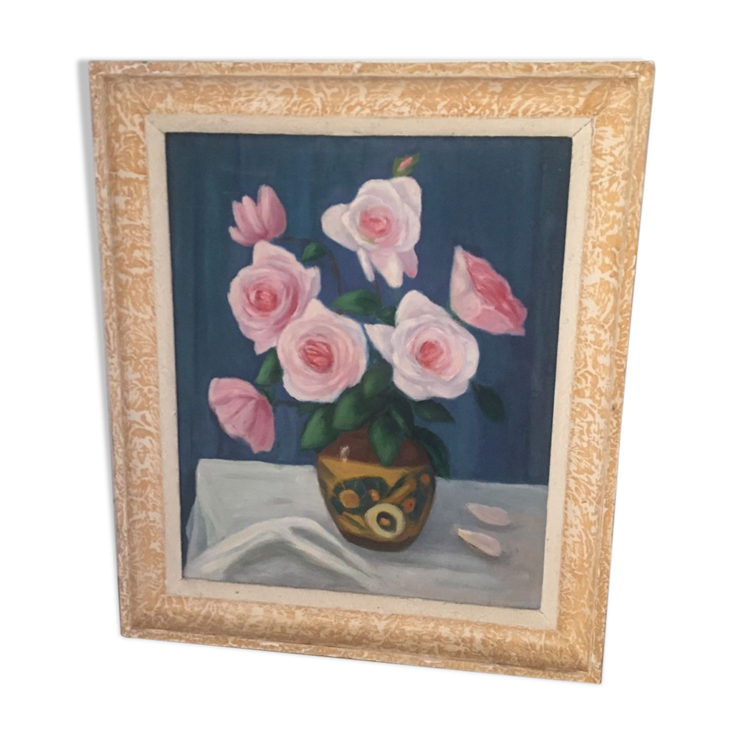 Still life painting with flowers years 30/40
