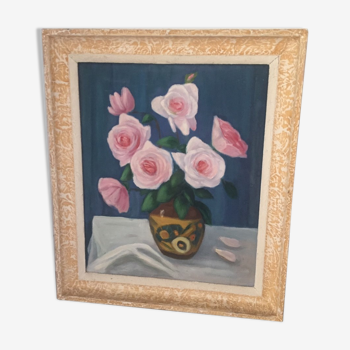 Still life painting with flowers years 30/40