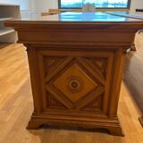 Pair of monumental industrial work tables in solid oak – 1930s