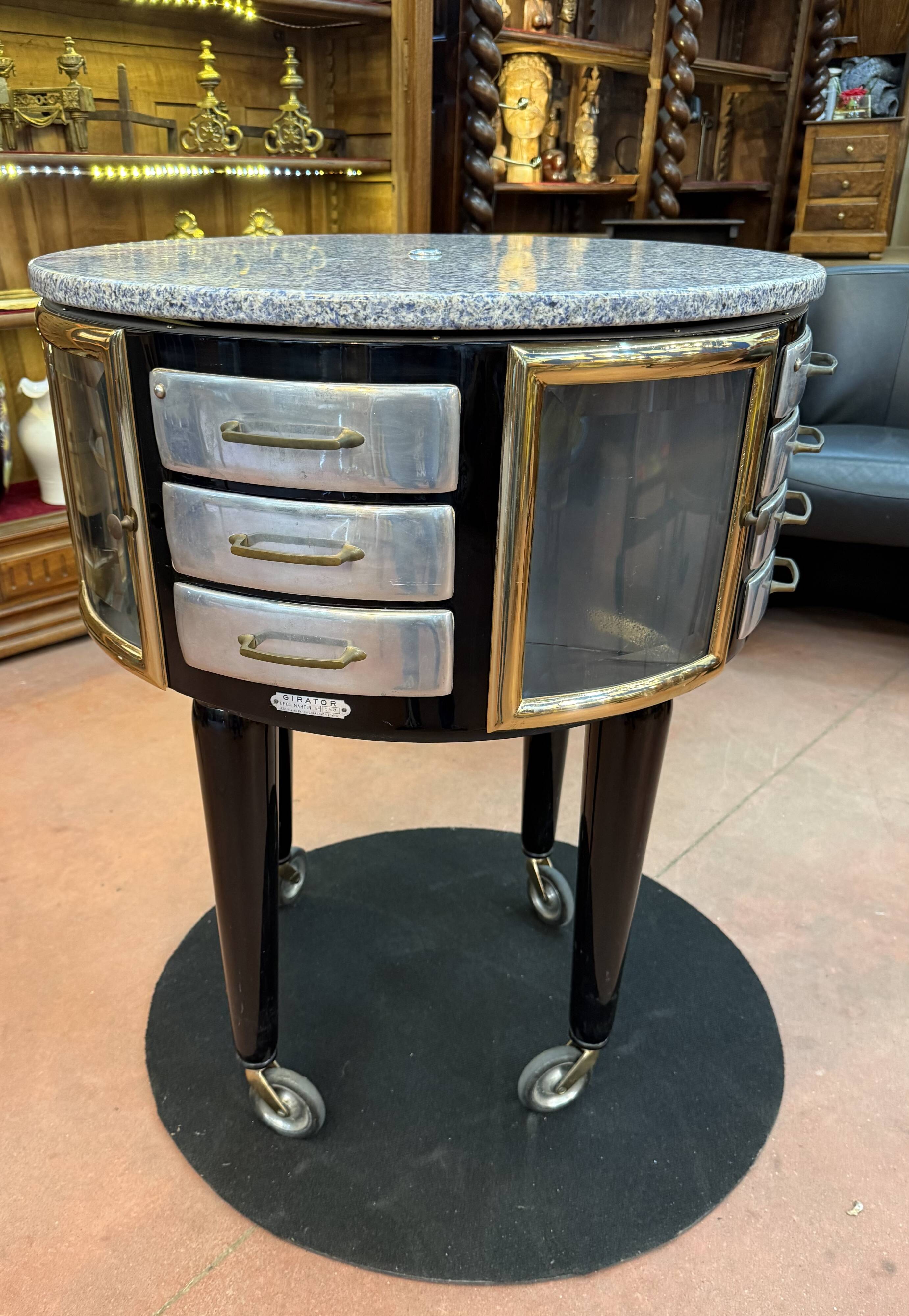 Gyrator dentist's cabinet