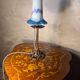 lampe bronze art nouveau tulipe pate de verre signé lumieres de la ville 40