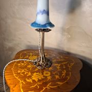 bronze Art Nouveau lamp tulip glass paste signed Lumieres de la Ville 40