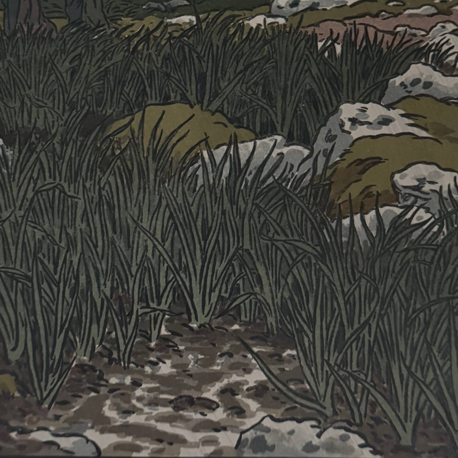 Lithograph by Henri Rivière Stream at Lopérec