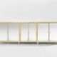 Brass sideboard with mirror and plexiglass legs by Michel Pigneres, 1970