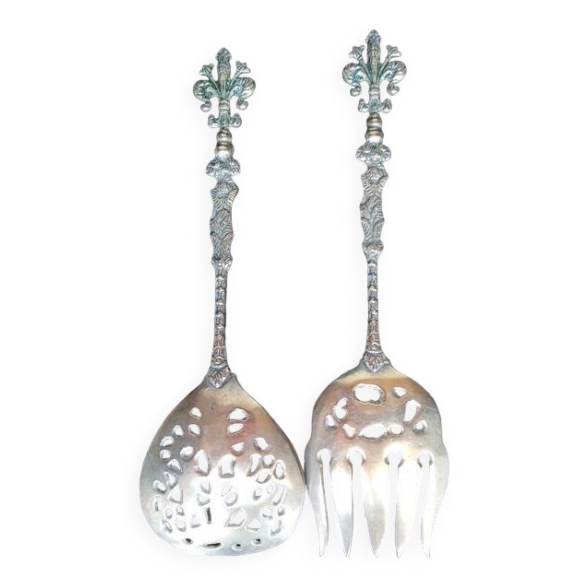 Ugo Bellini Vintage Silver Plated Bronze Cutlery / Serving Tongs