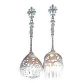 Ugo Bellini Vintage Silver Plated Bronze Cutlery / Serving Tongs