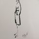 Chanel: fashion illustration representing the silhouette of Coco Chanel by Karl Lagerfeld