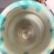 Vintage Glazed Geometric Ceramic Vase Green Blue West Germany 1960 Bay