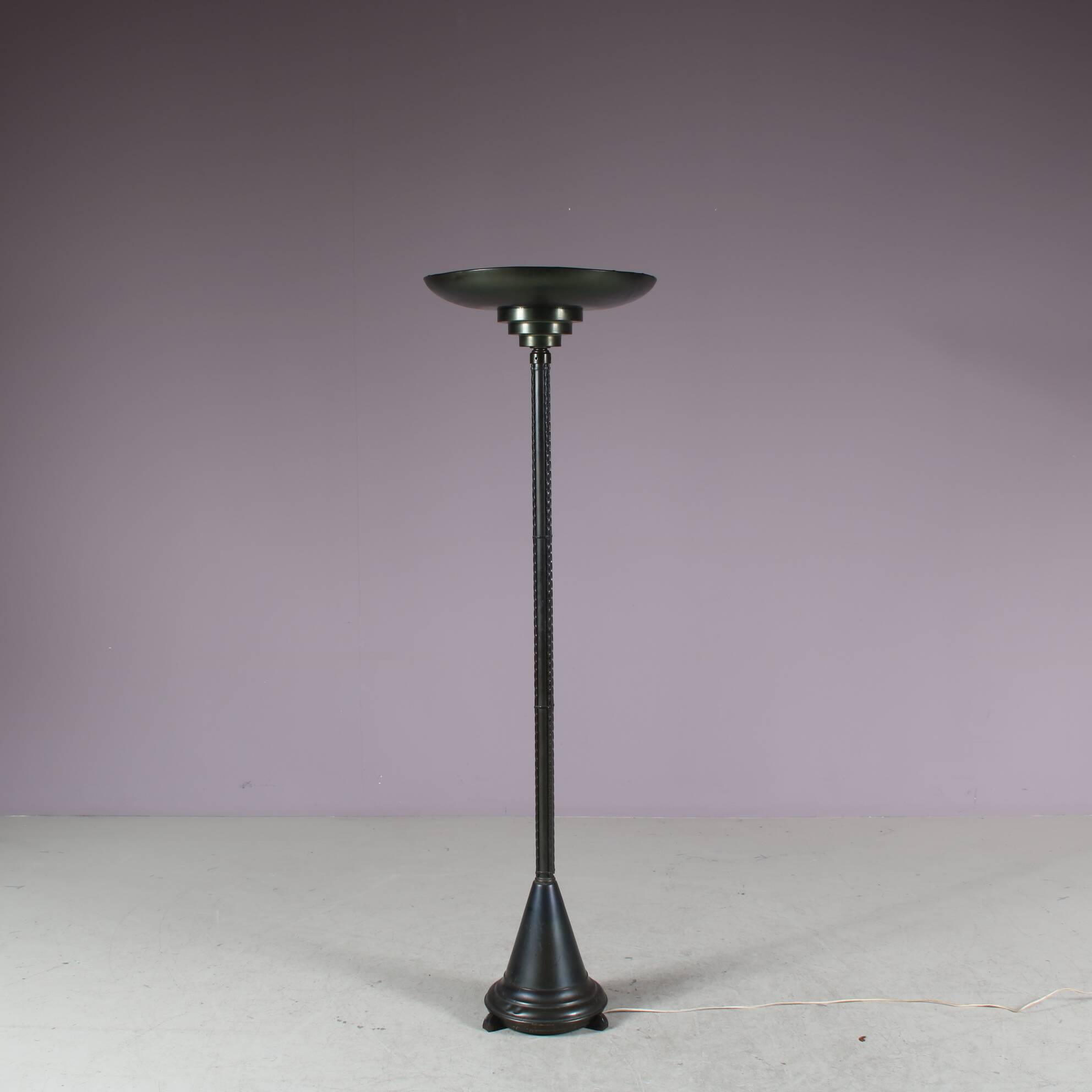 1930s Uplighter floor lamp in Amsterdamse School style, Netherlands