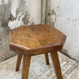 Pine stools with curved seat from the 50s