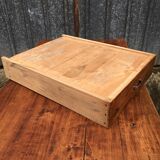 Poplar wood table with 2 front drawers from the Reconstruction period.