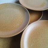 Set de 8 assiettes à dessert en grès CNP Grès village France vintage