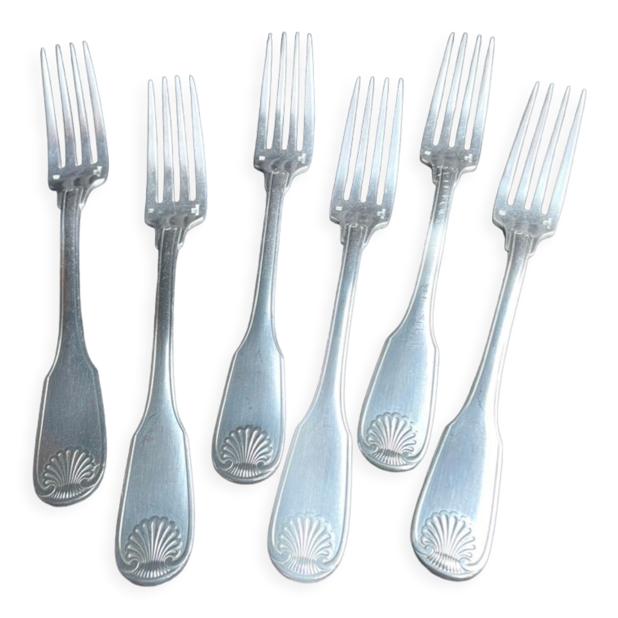 6 Christofle silver silver metal salad or dessert forks model Vendôme/Arcantia before 1983