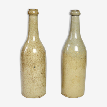 Wine bottles in varnished earth