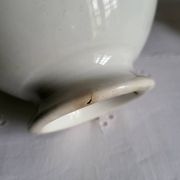 Old Bowl in Earthenware with Flower Decoration Marked underneath M
