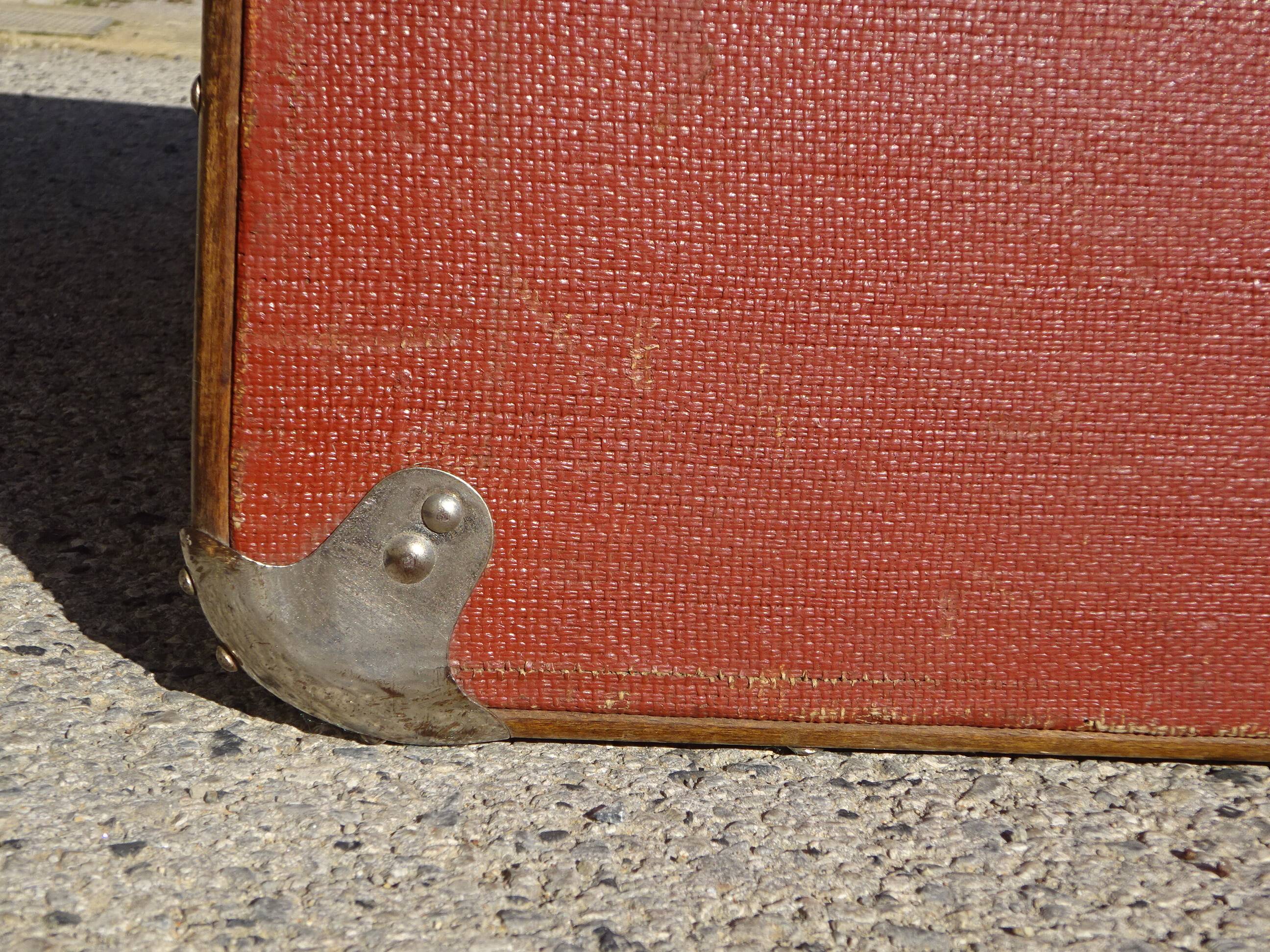 Old curved travel trunk
