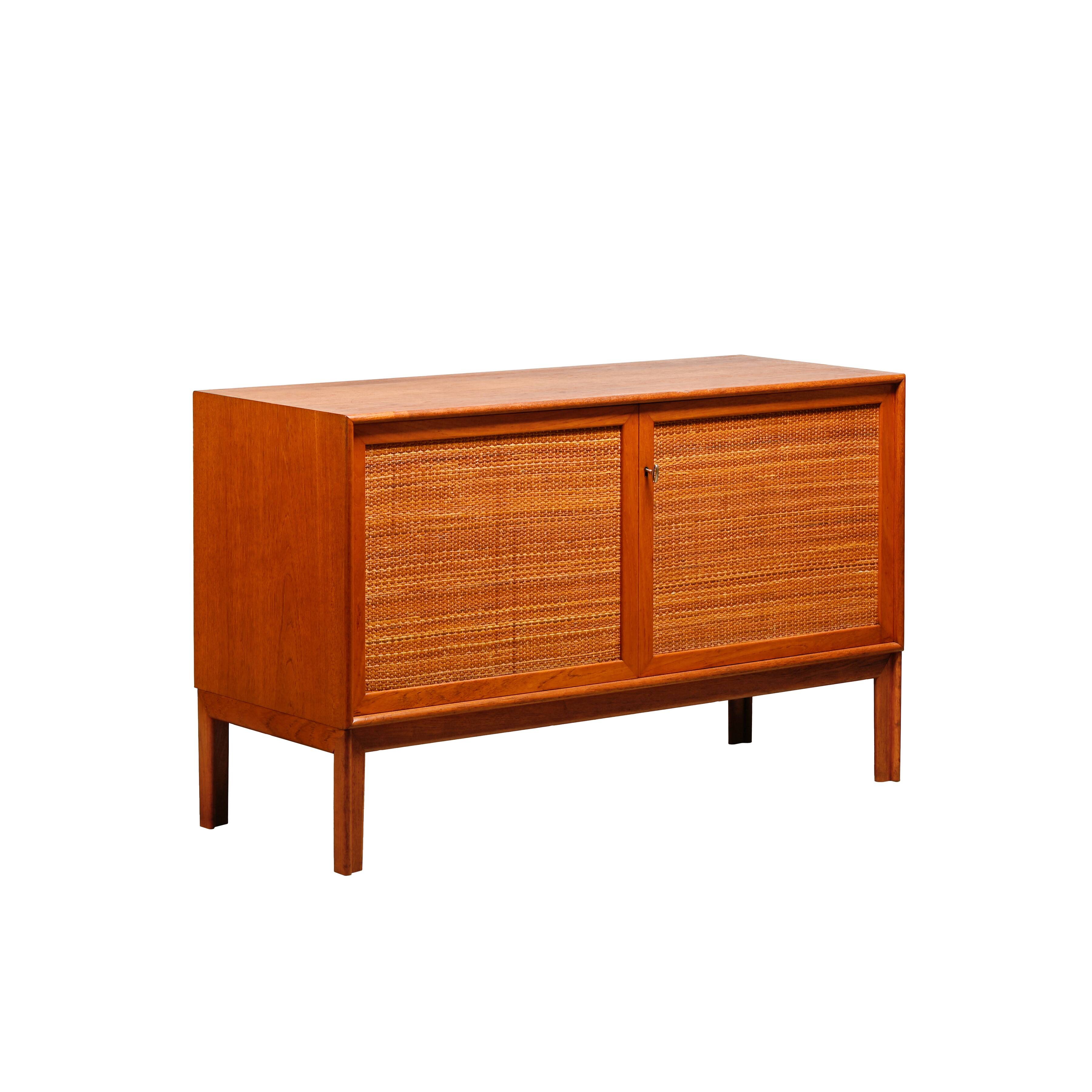 Alf Svensson Norrland Sideboard in Teak and Rattan for Bjästa Möbelfabrik
