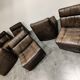 Vintage modular leather sofa by Rolf Benz 1970s