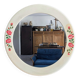 Vintage round mirror Syla model 6131 with rose decoration.