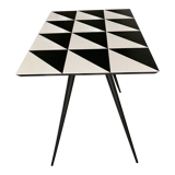 Pair of wooden and backelite table