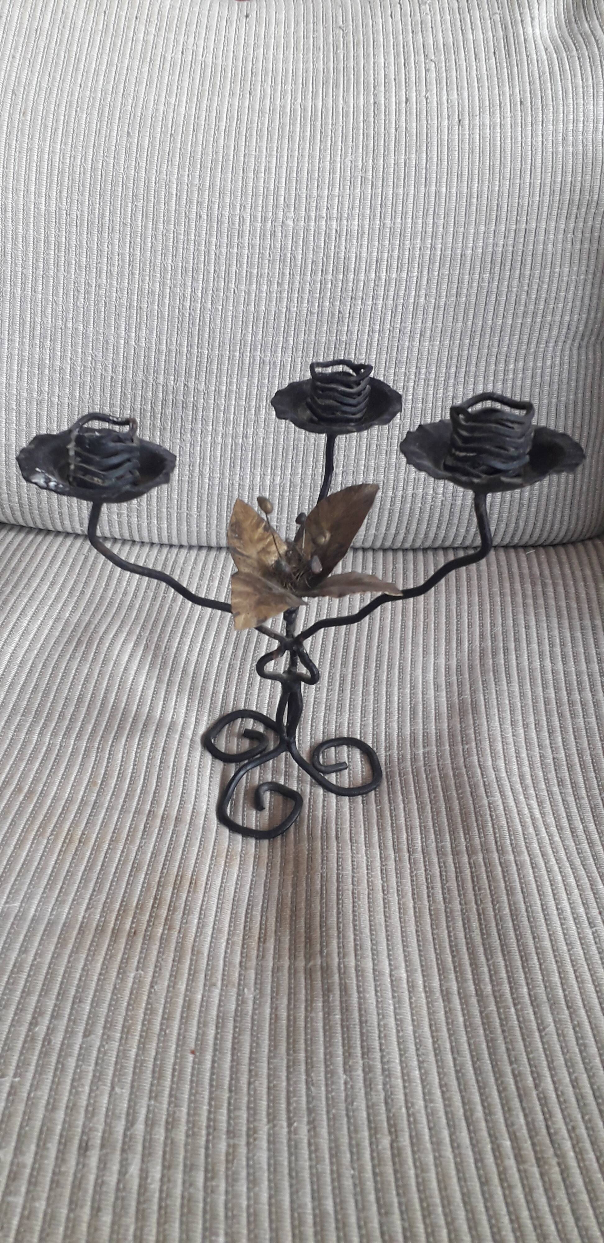 Vintage wrought iron candlestick