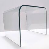 Table basse carrée en verre aigue-marine