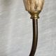 19th-century wall coat rack with 2 metal and horn hooks.