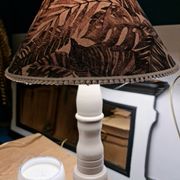 Lamp foot wood cabinetmaker color pepper abbat day jungle fabrics beige and black