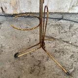 Vintage Golden Metal Stand Ashtray + Magazine Holder France