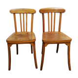 Pair of luterma monobloc bistro chairs