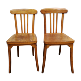 Pair of luterma monobloc bistro chairs