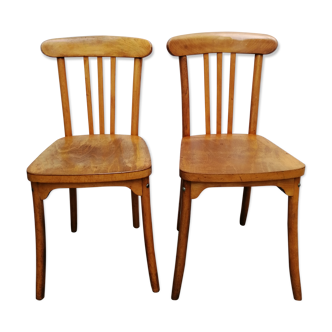 Pair of luterma monobloc bistro chairs