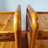 Paire de tables de chevet pin massif 1980