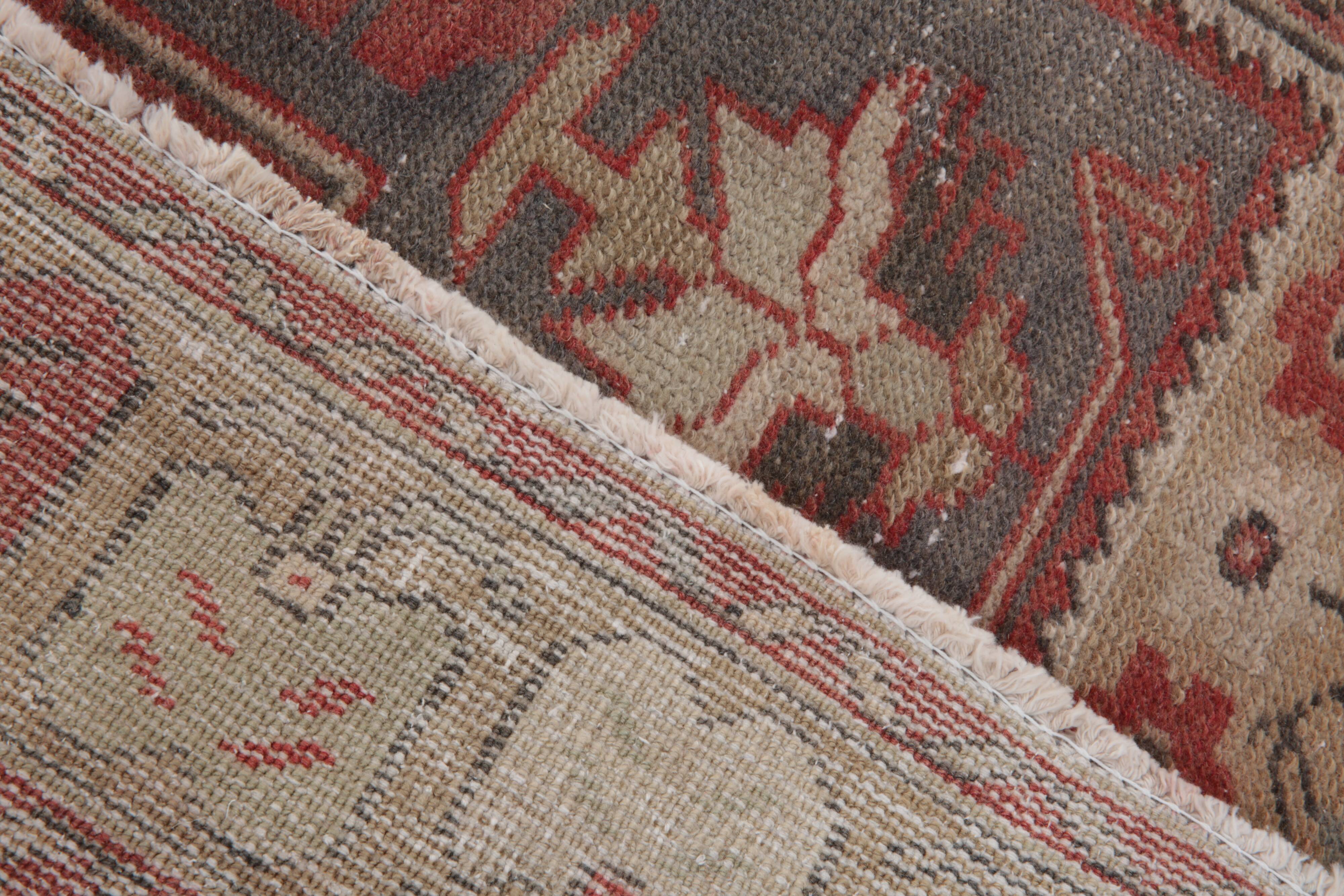 4x9 Rug For Entrway Red Classic Oriental Vintage Rug, 111x263Cm SK 3884