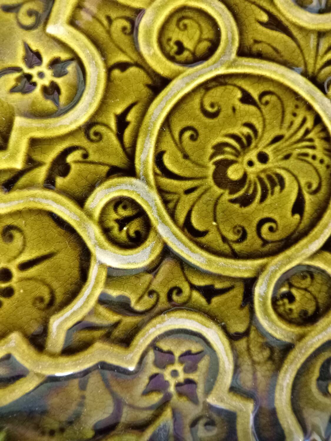 Olive green earthenware dish