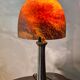 Mushroom lamp glass paste metal base patinated bronze 39x18 elec refurbished