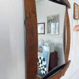 Brutalist wooden mirror 73cm x 86cm