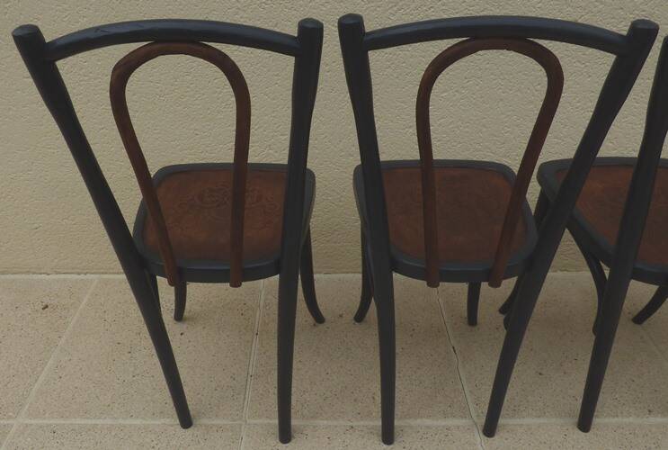 4 old Luterma bistro chairs with patterned seats – Completely refurbished
