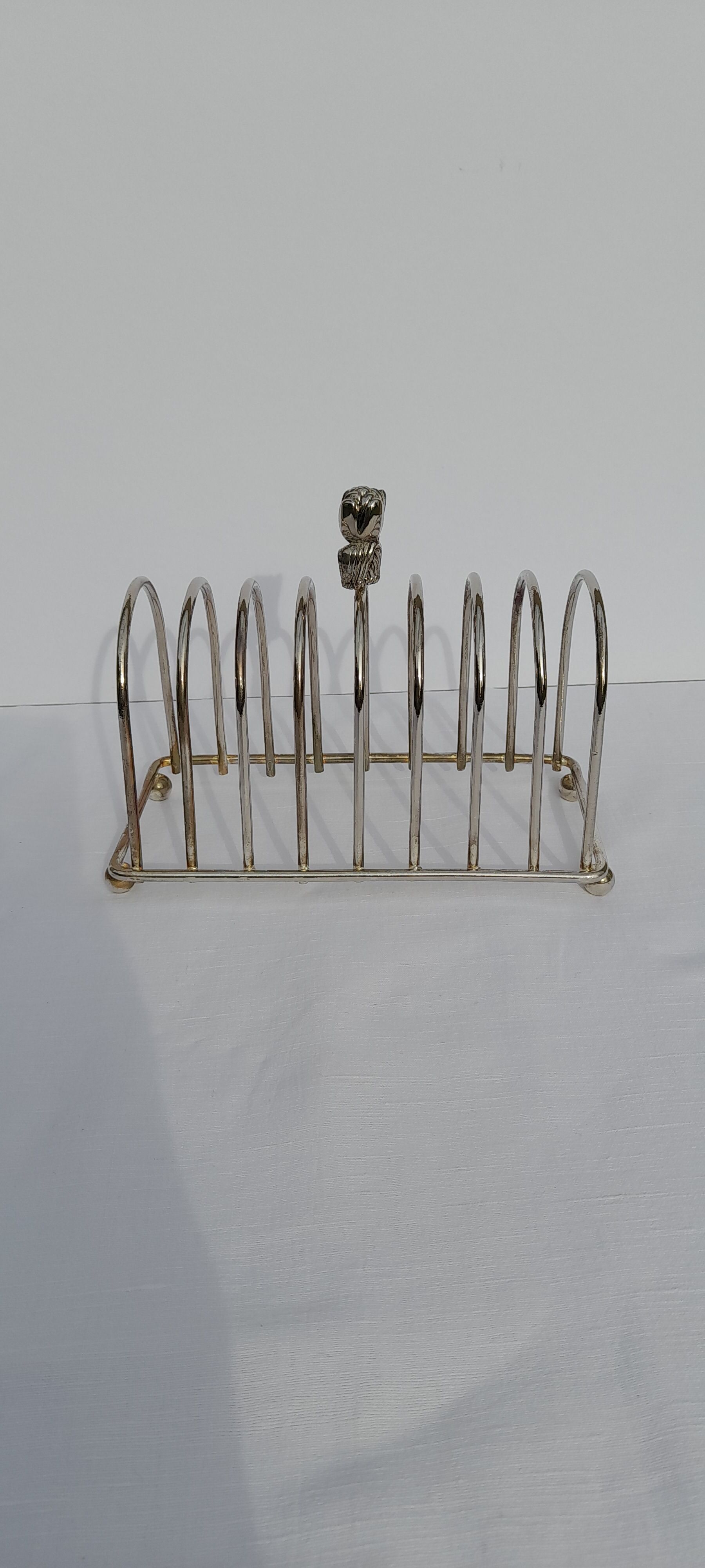 Toast holder in silver metal for 8 toasts L 19 cm
