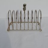 Toast holder in silver metal for 8 toasts L 19 cm