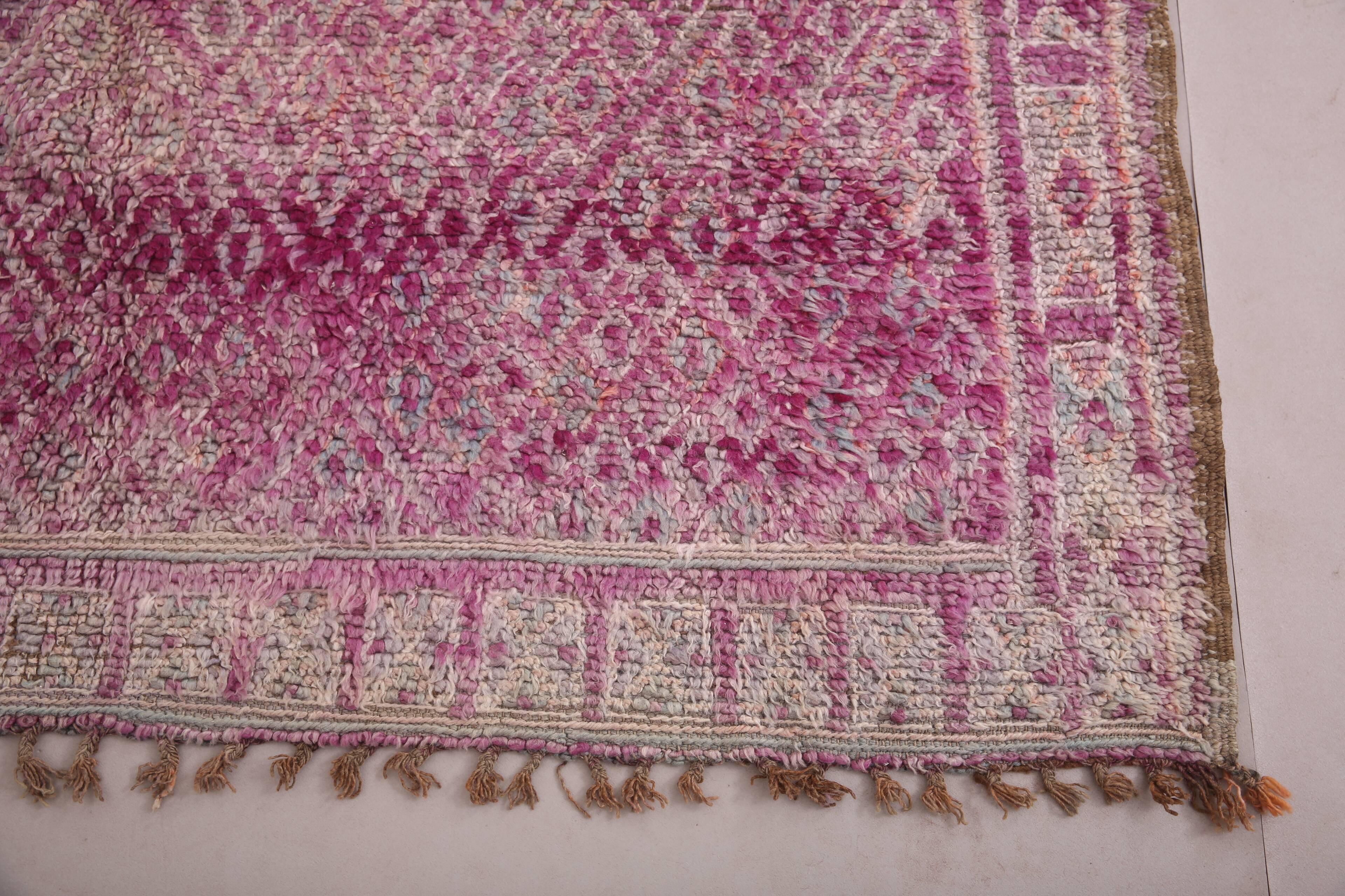 Purple Vintage Moroccan Rug 184 x 294 cm - Handmade Berber Rug - Wool Rug