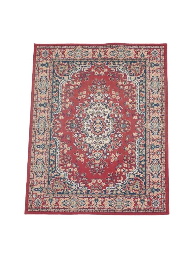 Vintage oriental rug with predominantly red, cream, and beige colors, measuring 168x120 cm